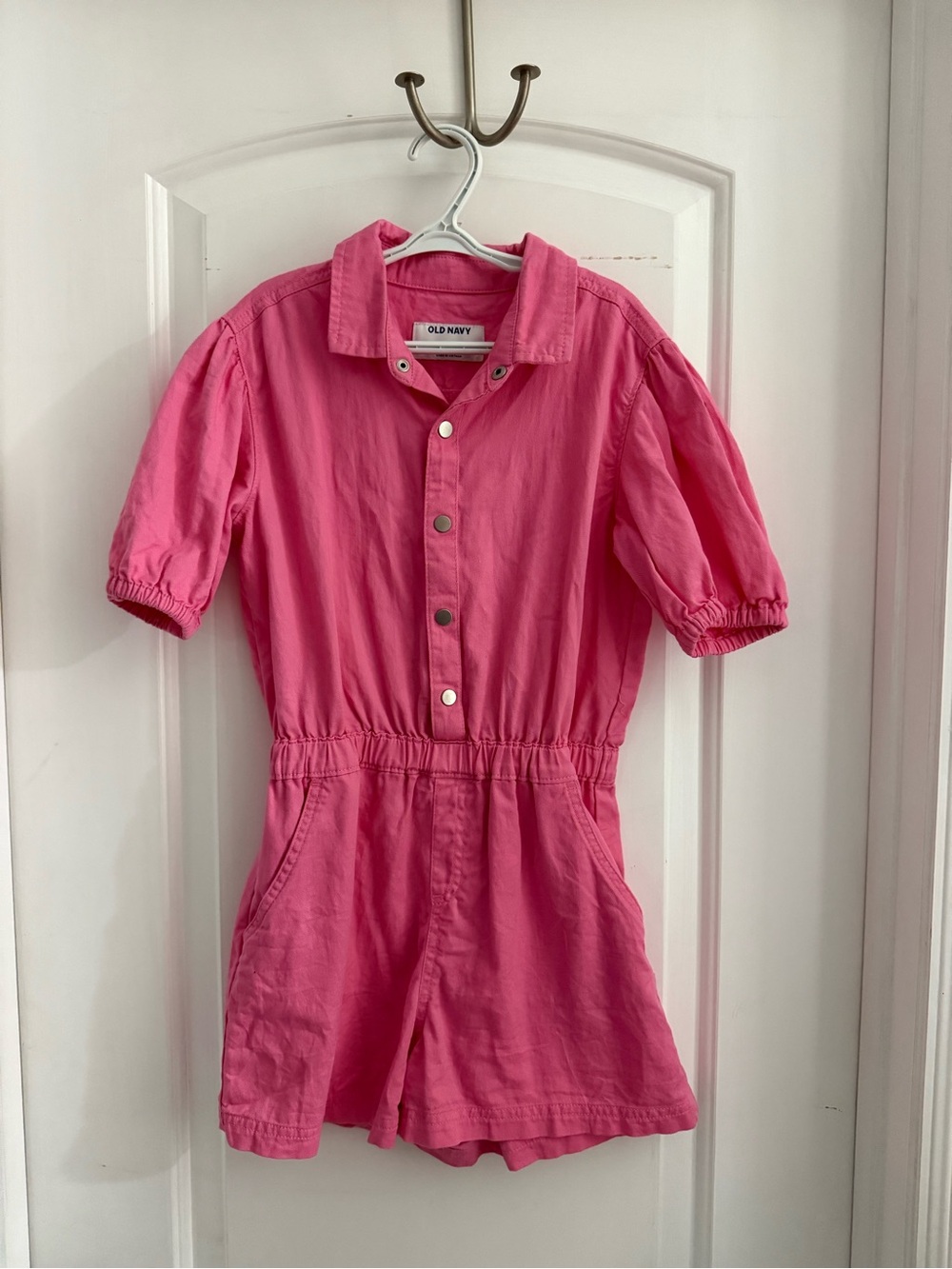 Old Navy Hot Pink Button-Front Cotton Jumper size 10-12